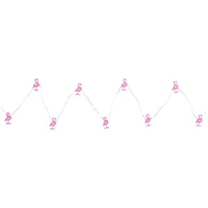 Northlight 10-Count LED Lighted Flamingo Fairy Lights - Warm White - 1 of 4