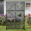 PexFix 72 in. x 47 in. Outdoor Metal Privacy Screen Garden Fence in Geometry Pattern in Black - 4 of 4
