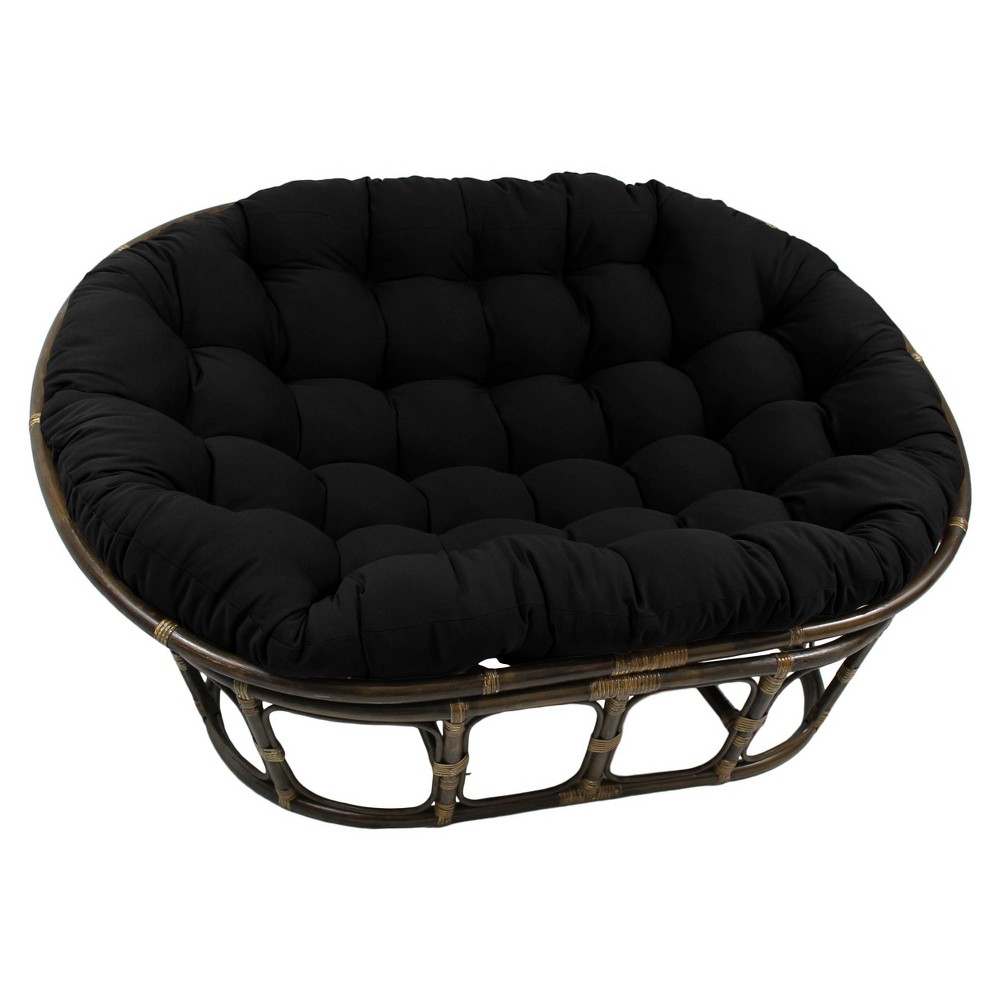 Photos - Coffee Table International Caravan 63"x45" Double Papasan with Twill Cushion Black: Rat