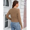 BLUEMING Womens Cable Knit Cardigan Bolero Shrug Long Sleeve Round Neck Button Down Casual Sweater Coats - 2 of 4