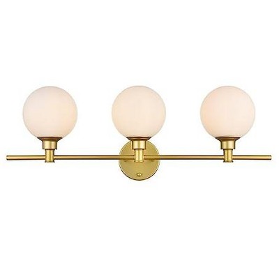 Elegant Lighting Cordelia 3 light Brass and frosted white Bath Sconce