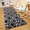 Modern Shag Area Rug Non Slip Fluffy Checkered Rug Geometric Floor Carpet - 3 of 4
