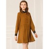 INSPIRE CHIC Women's Plaid Long Sleeve Button Contrast Point Collar Shirt Dress - 4 of 4