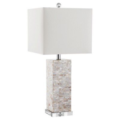 26" Homer Shell Table Lamp Cream (Includes CFL Light Bulb) - Safavieh