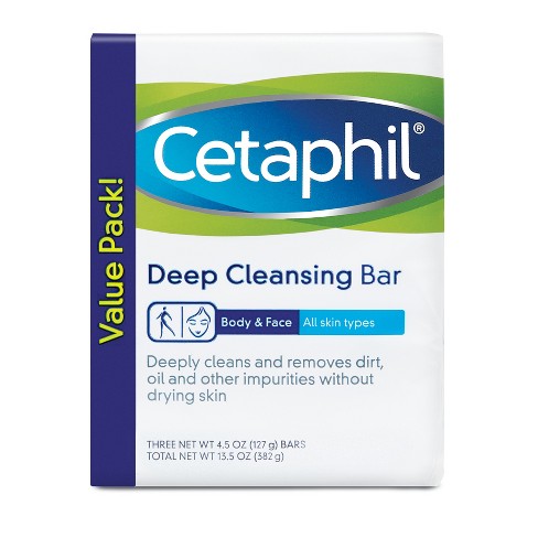 Cetaphil Deep Cleansing Bar 3pk - 4.5oz : Target