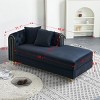 67" Comfy Chaise Lounge Chair,Velvet Chaise Sofa Tufted Back With 2Pcs Toss Pillows For Living Room,Bedroom,Apartment-Cuddlewood - 4 of 4
