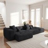 WJShome 119" Cloud Couch Modular Sectional Sofa with Ottoman,Linen Deep Seat with Pillows Convertible Sofafor Living Room, Bedroom and Apartment, - 2 of 4