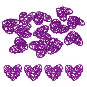 Unique Bargains Heart Shaped Wicker Rattan Decorative DIY Crafts Balls 2.4 Inch 12 Pcs - 1 of 4