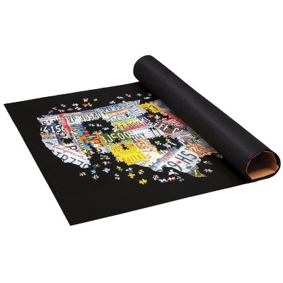 TDC Games Roll Up Jigsaw Puzzle Felt Mat & Folding Cardboard Tube for storage - 36 in