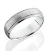 Pompeii3 Brushed Milgrain & Polished Beveled Wedding Band 14K White Gold 6mm - 2 of 4
