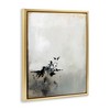 Stupell Industries Minimal Neutral Abstract Painting Black Splatter Floating Frame Canvas Art, Gold, 25" x 31" - 2 of 4