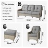 XIZZI 5 Pieces Wicker Furniture, Outside Conversation Set, 3-Seat Sofa with Cushion, High Back Rattan Chairs and Ottomans for Garden Backyard - 4 of 4