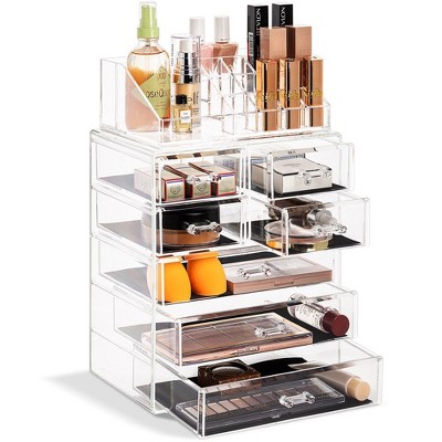 Sorbus Clear 2 Piece Makeup Organizer Case & Display - Spacious Design ...