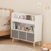 KTMBDW Kids Bookshelf and Toy Storage, Large Capacity Kids Book Rack with 3 Fabric Bins, Sling Kid Bookcase, for Kids Room, Nursery, Playroom, White - 3 of 4
