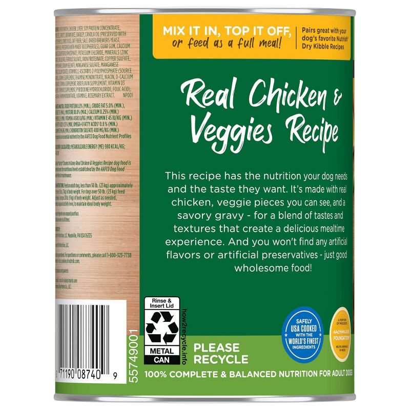 Rachael Ray Nutrish Chunks in Gravy with Chicken &#38; Vegetable Flavor Singles Wet Dog Food - 13oz, 6 of 13