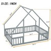 CAVINAS Full Size Wood House-Shaped Montessori Bed,Modern Floor Bed with Safety Guardrails,Toddler Bed for Bedroom - 3 of 4