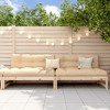 vidaXL 2 Pcs Patio Middle Sofas - Outdoor Seating Couch Garden Furniture - Solid Pine Wood - 47.2"x33.1"x27.6" - Modular Design - Natural Brown - 2 of 4