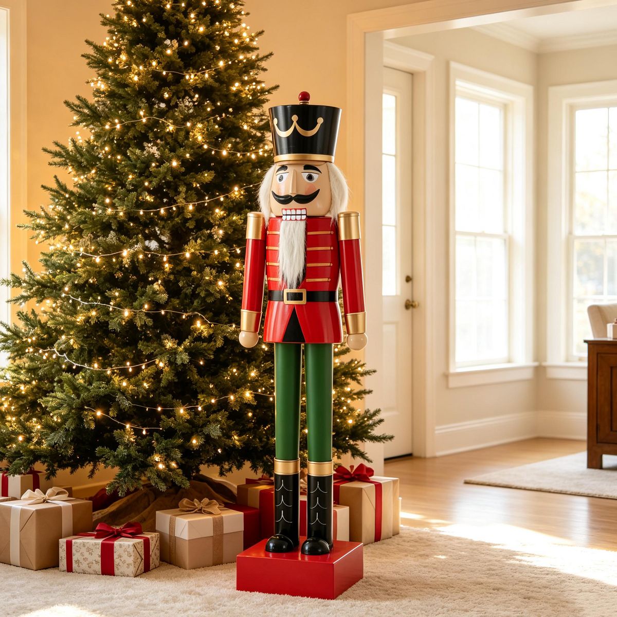 Christopher Knight Home Aimo Modern 63"H Oversized Patio Iron Nutcracker Soldier Statue