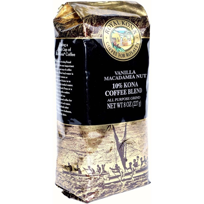 Royal Kona Vanilla Macadamia Nut Medium Roast Ground Coffee - 8oz, 1 of 5