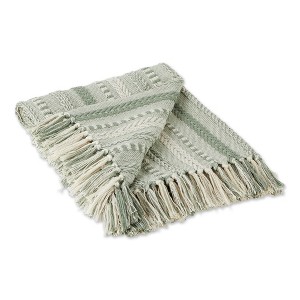 Design Imports Artichoke Green Braided Stripe Throw - 1 of 4