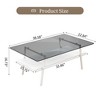 GlasFlength Living Room Modern Minimalist End Tables, Stylish and Fashion, Space Saving for Small Homes Spaces, White,38.58”*16.73”*22.84" - 2 of 4