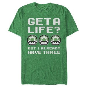 Men's Nintendo Mario Get a Life, But I Got Three T-Shirt - 1 of 3