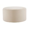 Okak Round Ottoman Bench Coffee Table Soft Upholstered Foot Rest Velvet Small Ottomans Foot Stools for Living Room, Entryway,Bedroom, Cream - 2 of 4