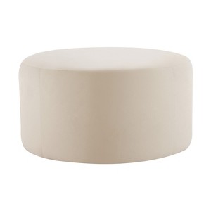 NicBex Modern 30" Round Ottomans Velvet Footstools with Foam Frame for Bedroom and Living Room - 1 of 4