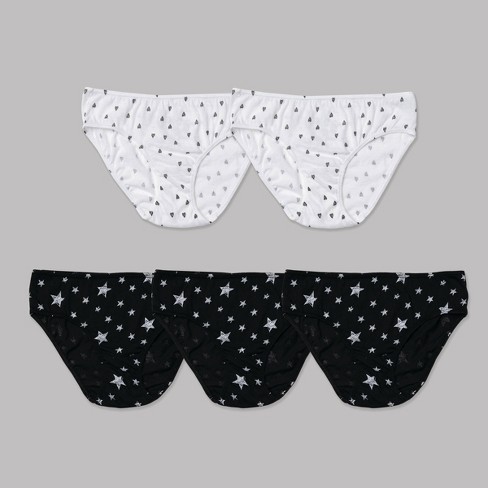 Nubies Essentials Girls' 5pk Heart And Star Print Underwear