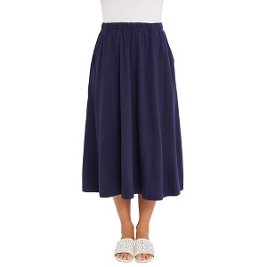 Jessica London Women's Plus Size Soft Ease Midi Skirt - 1 of 4