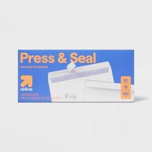 Press and Seal Security Envelopes 4" x 9.5" White - up&up™ - 1 of 3
