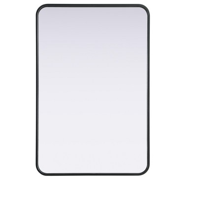 Elegant Lighting Contour Metal Rectangle Mirror 24x36 in Black
