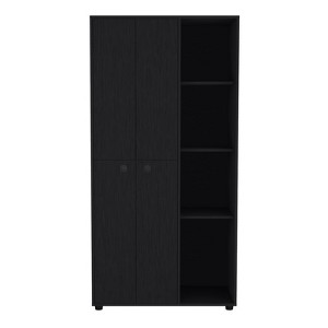 SEVOBAL Armoires with Double Doors Drawers Hanging Rods and Open Shelves for Bedroom and Closet Storage , Black, 35.4"*19.5"*71.7" - 1 of 4