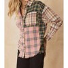 Women's Color Block Plaid Flannel Top - entro - 2 of 4