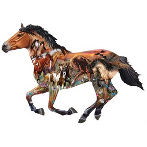 Sunsout Pasture Sunset 600 pc Special Shape  Jigsaw Puzzle 95903 - 1 of 4