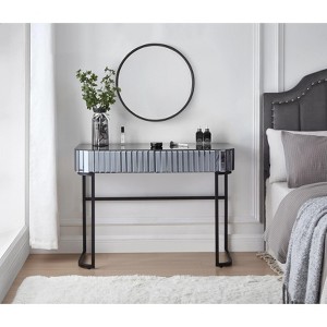 CAVINAS 39" Makeup Organizer Stainless Steel Base Bedroom Furniture Modern Small Vanity Mirror Vanity Table for Bedroom - 1 of 4
