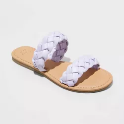 Women's Lucy Slide Sandals - A New Day™ Lavender 12