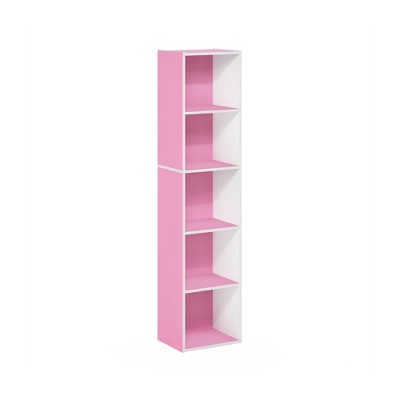 HOMLUX 5-Tier Cube Bookcase Bookshelf Storage Organizer Living Room, Bedroom, Kids Room, Pink