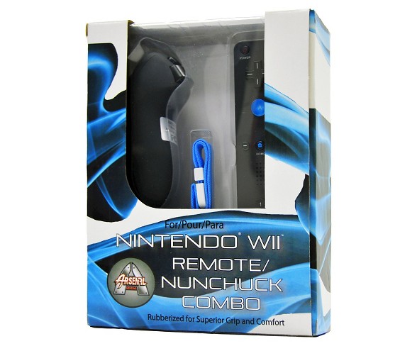 Arsenal Gaming AWII611 Nunchuk & Remote Combo Kit - Black Nintendo Wii
