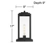 John Timberland Modern Outdoor Pier Mount Light Matte Black 17" Clear Glass Shade for Post Exterior Barn Deck House Porch Yard - 4 of 4