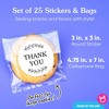 Big Dot of Happiness Rustic Leaves Thank You Stickers and Clear Cookie Bags, Cellophane Treat Bags 4.25x7 IN for Candy or Baked Goods - 25 Count - 4 of 4