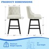 Gericco 26" Swivel Bar Stools, Upholstered Swivel Counter Stools with Back, Modern Kitchen Island Stools with Solid Wood Legs - 3 of 4
