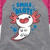 Girls' - Instant Message - Smile Alotl Shirt Tail Raglan Graphic T-shirt - 2 of 4