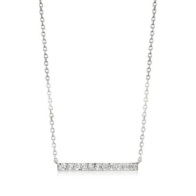 Pure Collection by Ross-Simons 0.25 ct. t.w. Diamond Bar Necklace in Sterling Silver Size 16