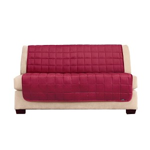 Antimicrobial Quilted Armless Loveseat Furniture Protector - Sure Fit - 1 of 3