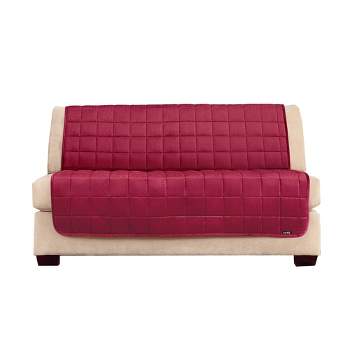Antimicrobial Quilted Armless Loveseat Furniture Protector - Sure Fit