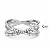 Slickblue Women's Clear CZ Ring, Stainless Steel, Polished No Plating, Cross Design Jewelry, Size 5-10 - 4 of 4