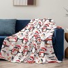 Lomsoe Penguin Blanket Gifts for Women Adults Girls Kids, Cute Penguin with Santa Hats Flannel Blankets for Bedroom, Camping, Couch - 2 of 3