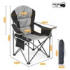 ELJGET Oversized Camping Folding Chair, Heavy Duty Padded Chair with Cup Holder Storage and Cooler Bag, 5000 LBS Steel Frame, Portable for Outdoor - 3 of 4
