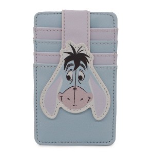Disney Vegan Leather Wallet, ID Card Holder, Winnie the Pooh Eeyore Face Lavender Light Blue - 1 of 4
